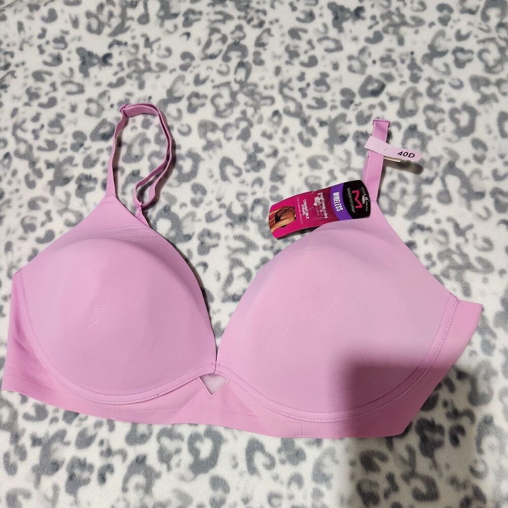 Maidenform Bra Size 40D Pink Wireless Convertible Straps